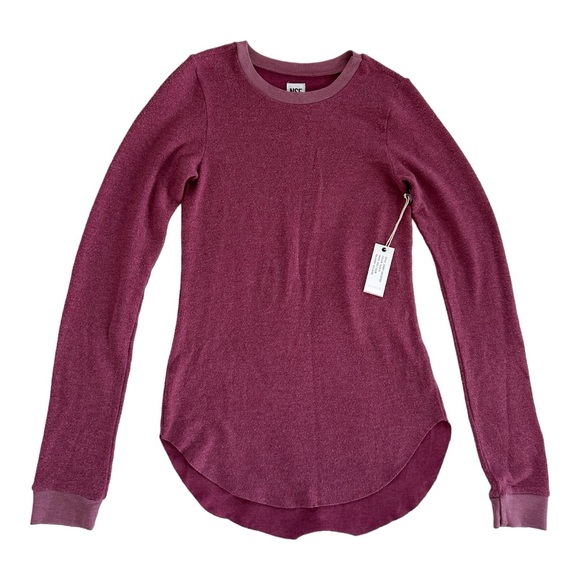 NSF Women's Fleece Long Sleeve Slim Fit Tee Fuscia Size S - Picture 3 of 6